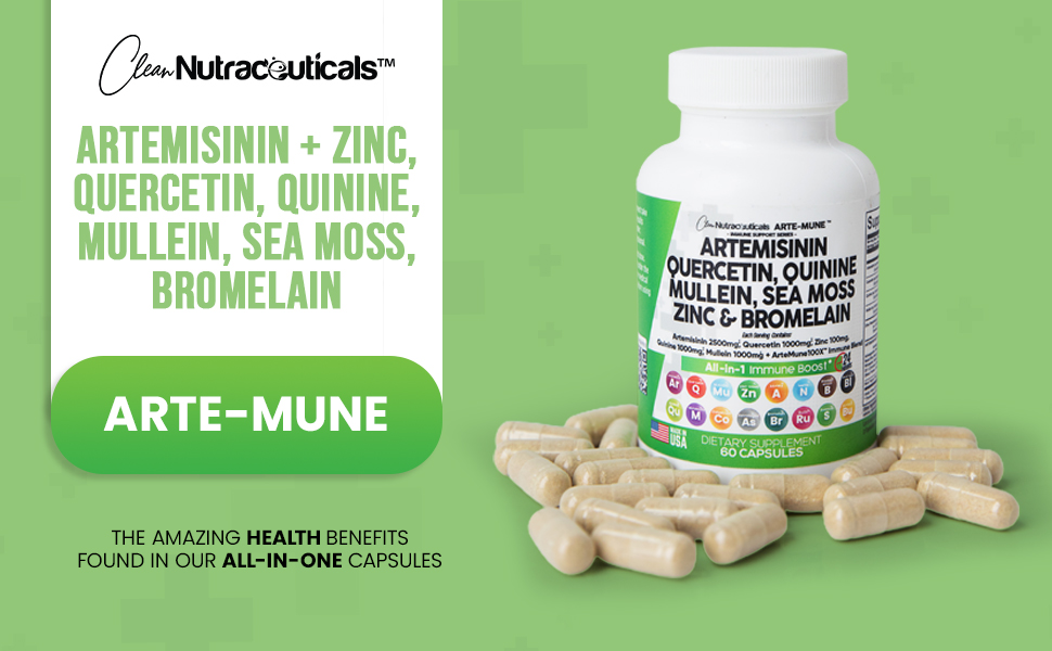 Artemisinin 2500mg Quercetin 1000mg Zinc 100mg Mullein Quinine Supplement with Sea Moss Bromelain Ashwagandha Root Nettle Leaf Bladderwrack Burdock Root Monolaurin Colostrum Rutin - Immune Support USA - Image 10