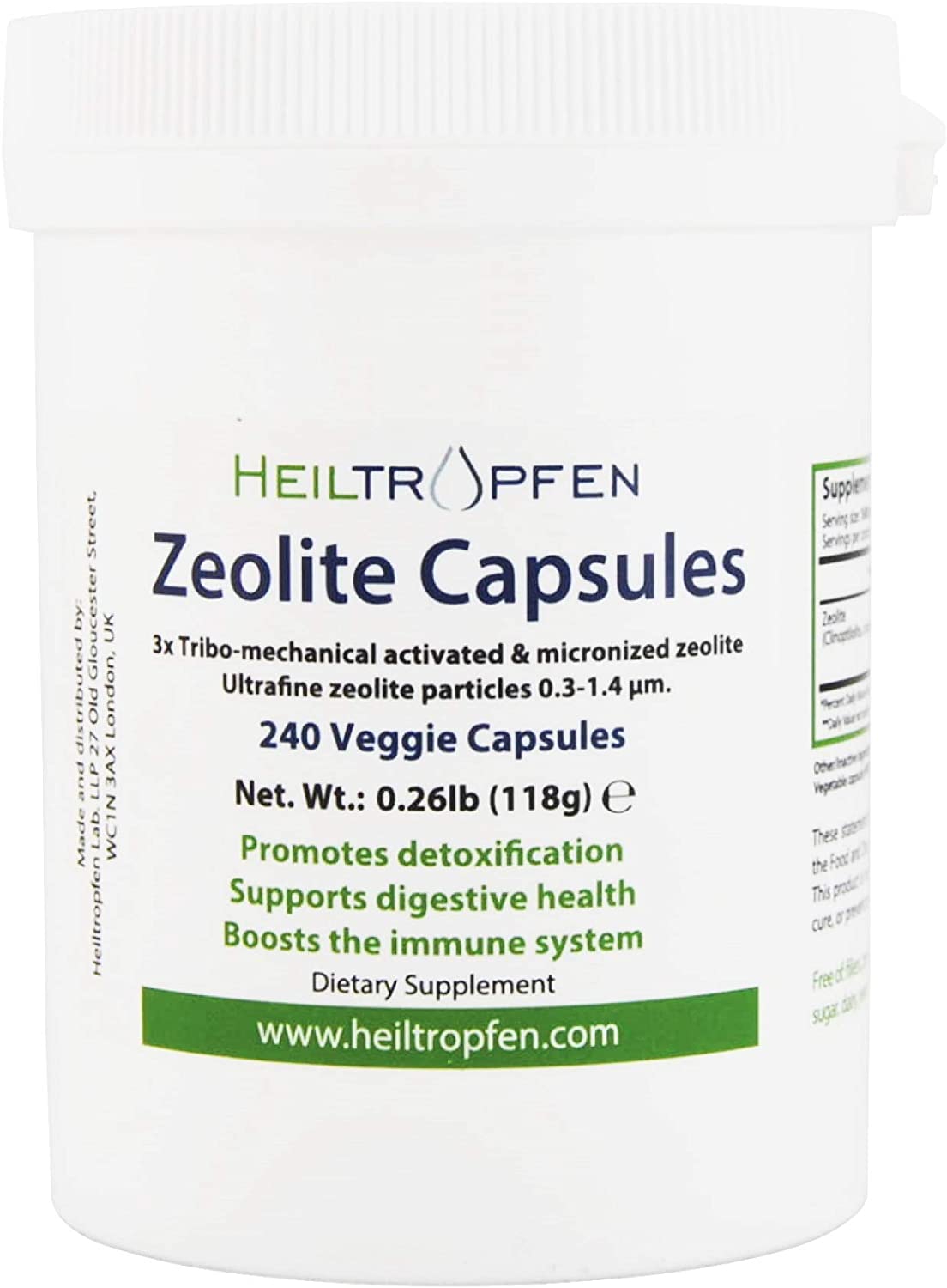 Zeolite 240 Capsules | Detox | Clinoptilolite 95% | 3X Activated | Natural Mineral Dust Less-Than 2 µm | Heiltropfen® - Image 2
